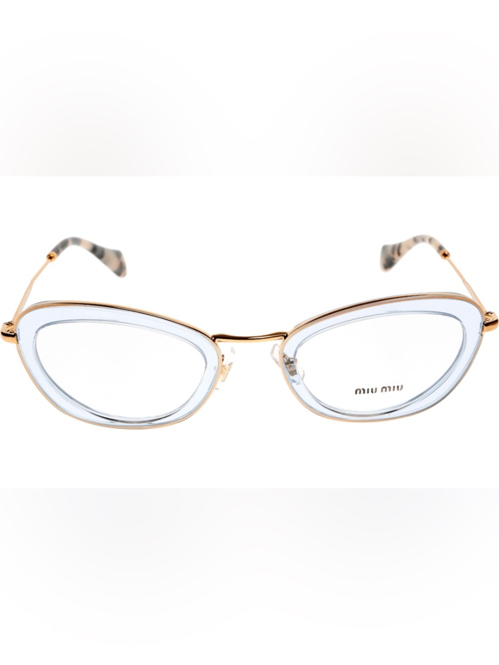 Miu Miu MU 52NV Prescription Cat-Eye
Translucent Light Blue Frame
